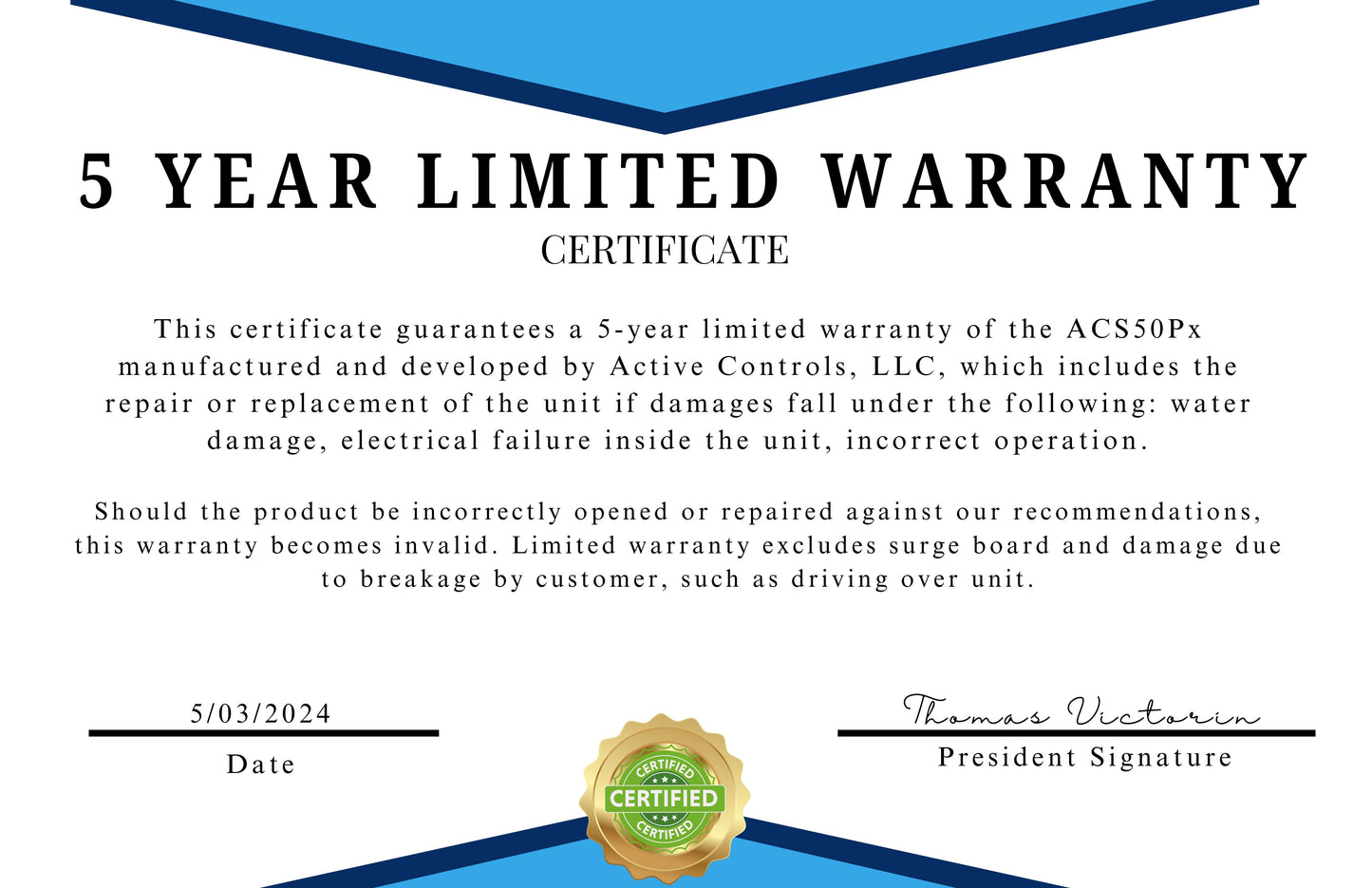 Warranty card